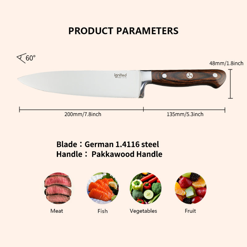 Professional chef's knife