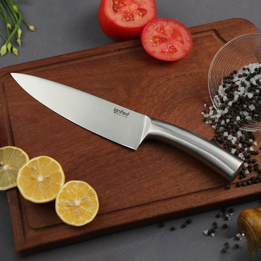 ignited Curved Handle All-Steel Chef Knife