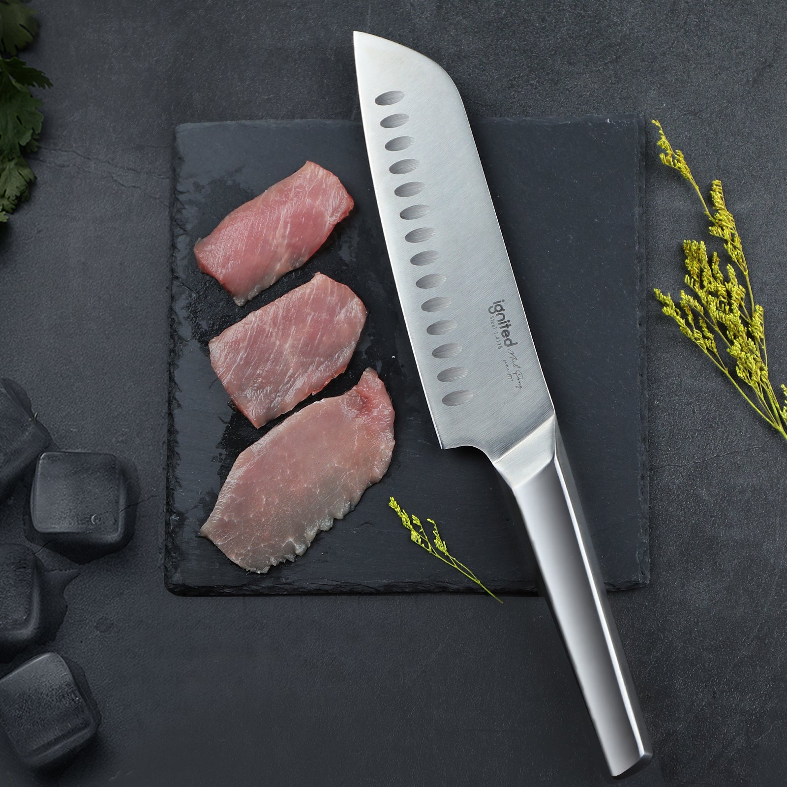 hollow handle santoku knife