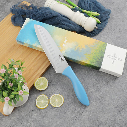 ignited Japanese Santoku Knife Ergonomic Multi-color PP Handle